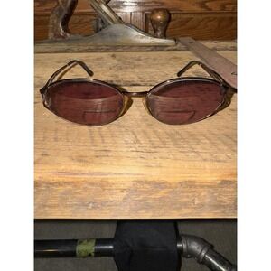 Vintage Sergio Tacchini S.T1084-S Black Gold Oval Sunglasses‎ Italy FRAMES ONLY